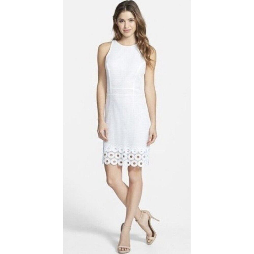 Kut From the Kloth White Eyelet Sheath Dress Designer Anthropologie Bride 6